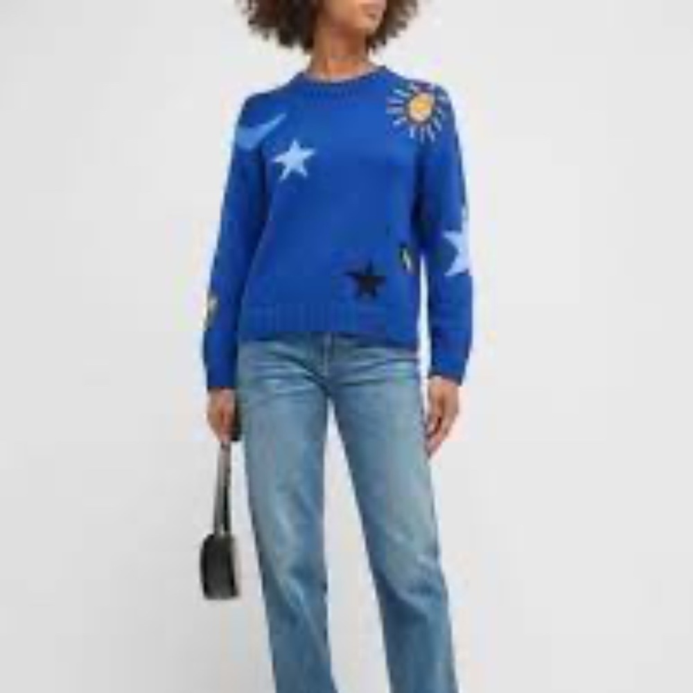 Rails Zoey Celestial Crewneck Sweater In Cobalt Gold Galaxy S - Picture 3 of 14
